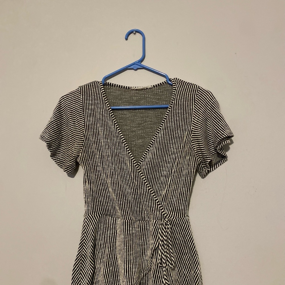 Caution To The Wind Monochrome Striped Dress